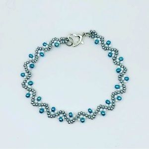 Silver & White Turquoise Bracelet NEW dainty